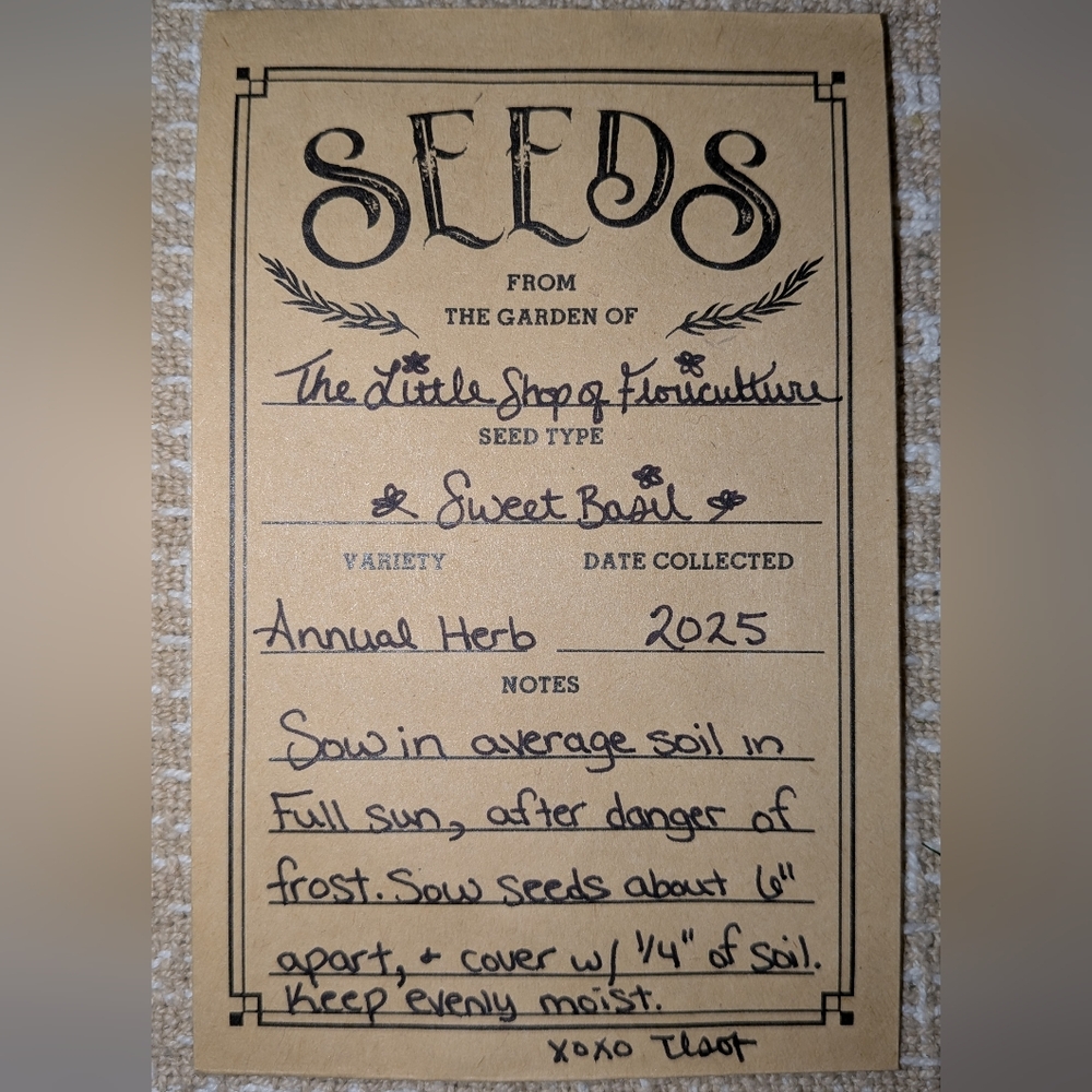 Sweet Basil Seed Packet